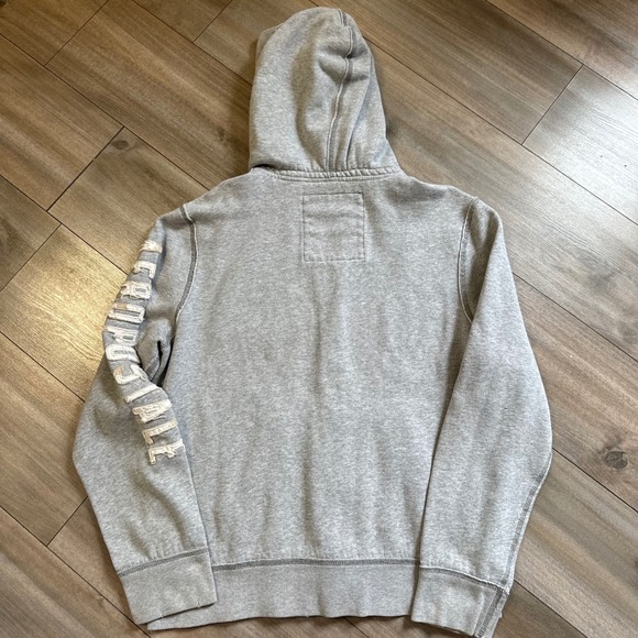 Aeropostale Mens Surfing Finals Zip Up Hoodie Gray Large Distressed Graphic Y2K - Picture 5 of 6